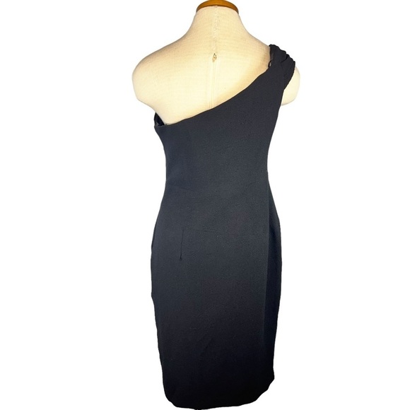 Black Halo Carys Asymetrical One Shoulder Sheath Midi Dress In Black Size 10 - Picture 4 of 9
